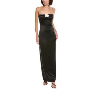 Seraphina Womens Silk Maxi Dress, Black